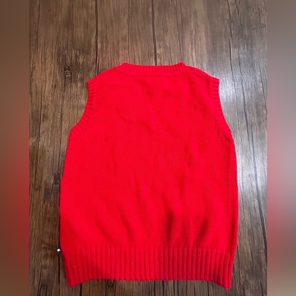 Kitestrings Hartstrings Sweater Vest Cable Knit Red Pullover Cotton Size 12/14 - Picture 2 of 3
